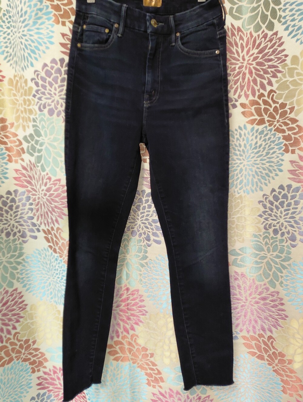 MOTHER Dark Indigo High-Rise Skinny Jeans